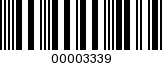 Barcode Image 00003339