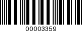 Barcode Image 00003359