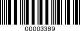Barcode Image 00003389