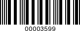 Barcode Image 00003599