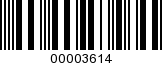Barcode Image 00003614