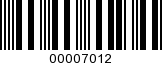 Barcode Image 00007012
