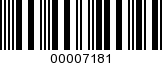 Barcode Image 00007181