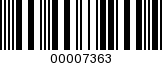 Barcode Image 00007363