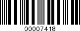 Barcode Image 00007418