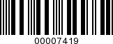 Barcode Image 00007419