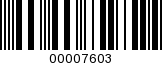 Barcode Image 00007603
