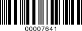 Barcode Image 00007641