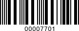 Barcode Image 00007701