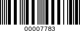 Barcode Image 00007783
