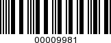 Barcode Image 00009981
