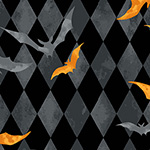 Midnight Haunt - Harlequin Bats in Slate