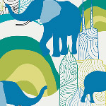 Art Gallery Fabrics - Jungle Ave. Elephant Skyline