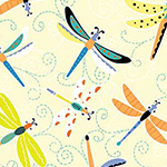 Toadily Cute - Happy Dragonflies in Light Yellow