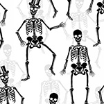 Fright Night - Skeletons on White