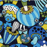 Kokka - Mushroom Pattern in Blue