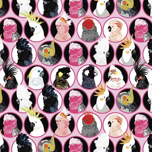 Orenda Joy Green Collection - Parrots in Pink - Click Image to Close
