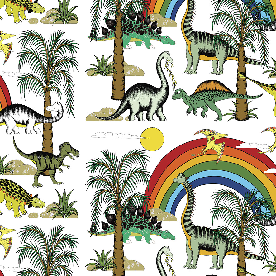 Dino Raw - Dinosaur Forest in Multi - Click Image to Close