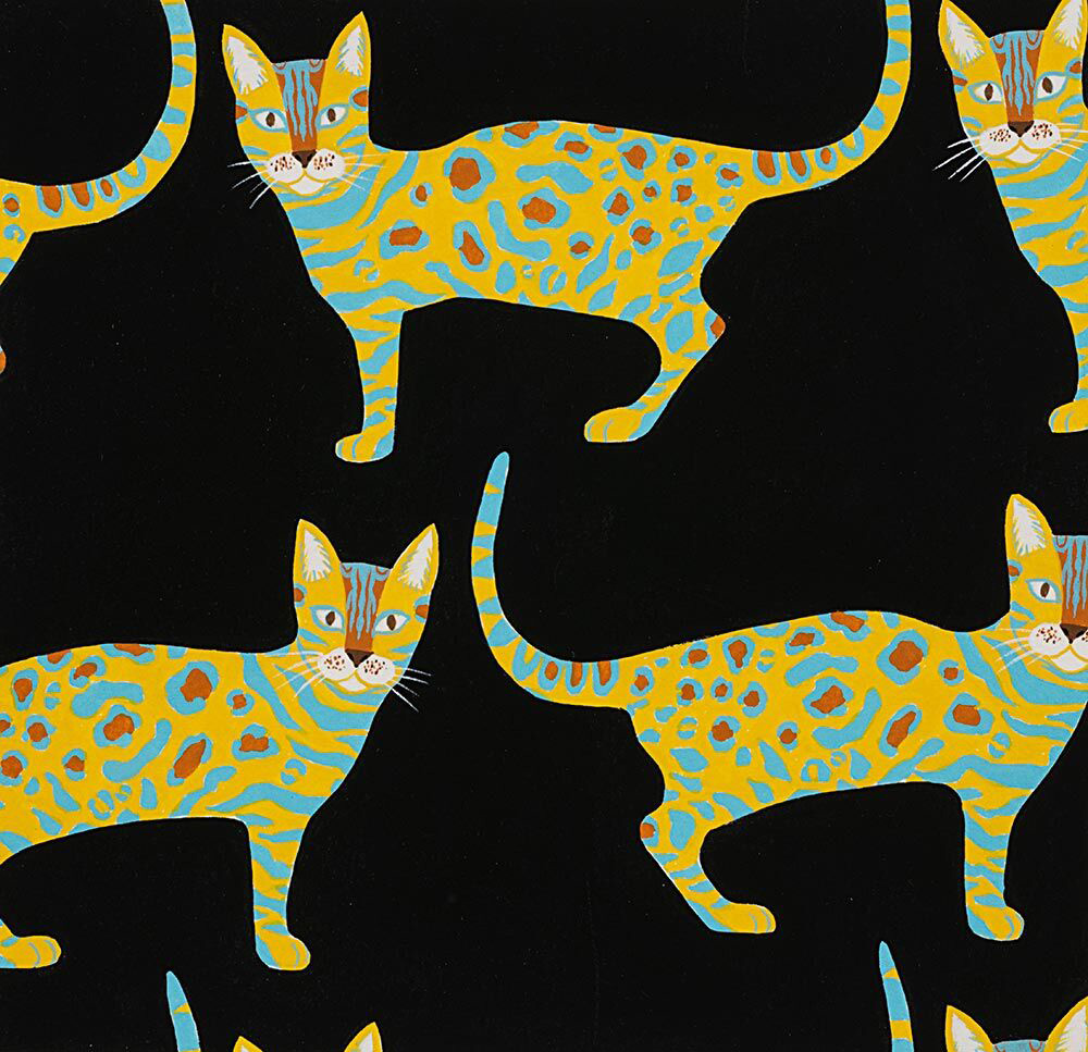Africa - Little Kenya Cats in Black/Yellow - Click Image to Close