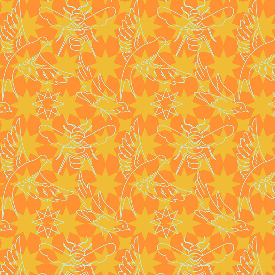 Seventy Six - Flourish in Marigold - Click Image to Close