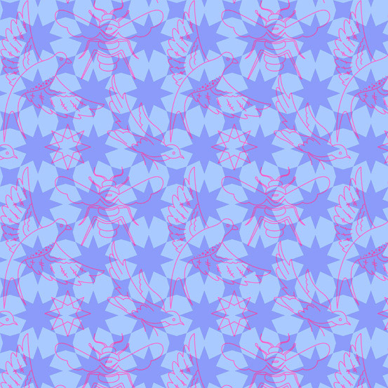 Seventy Six - Flourish in Periwinkle - Click Image to Close