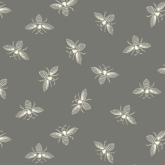 French Bee - Bees in Pewter - Click Image to Close