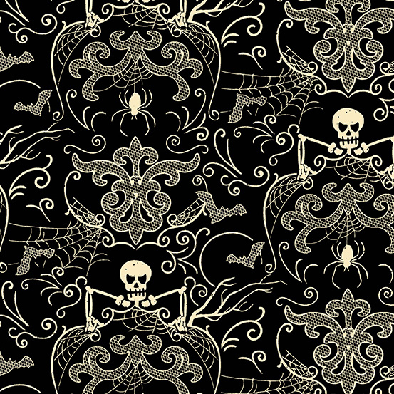 Midnight Haunt - Spooky Damask in Haunt - Click Image to Close