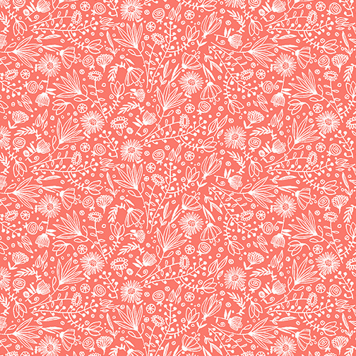 It's Raining Cats and Dogs - Whisp Flowers in Medium Coral - Click Image to Close