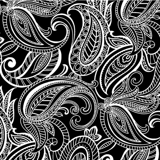 Night & Day - Paisley in Black - Click Image to Close