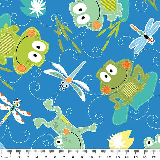 Toadily Cute - Hop Along Frogs in Blue - Click Image to Close