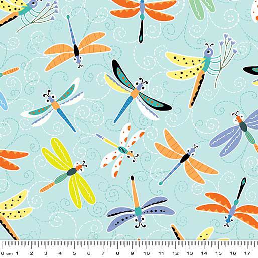 Toadily Cute - Happy Dragonflies in Aqua - Click Image to Close