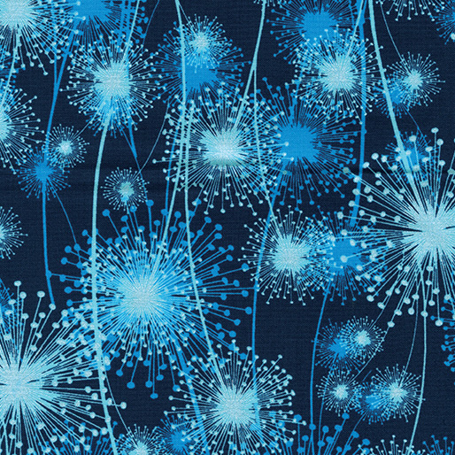 Pearl Reflections - Dandelion Fields Indigo/Teal - Click Image to Close