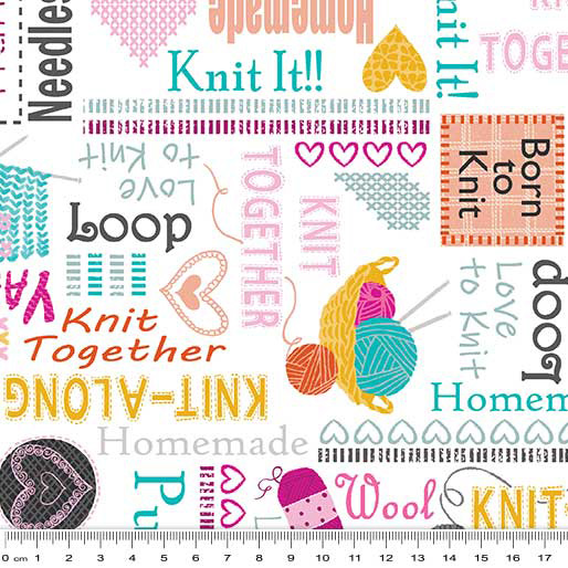 Knit Together - Words to Knit in White - Click Image to Close