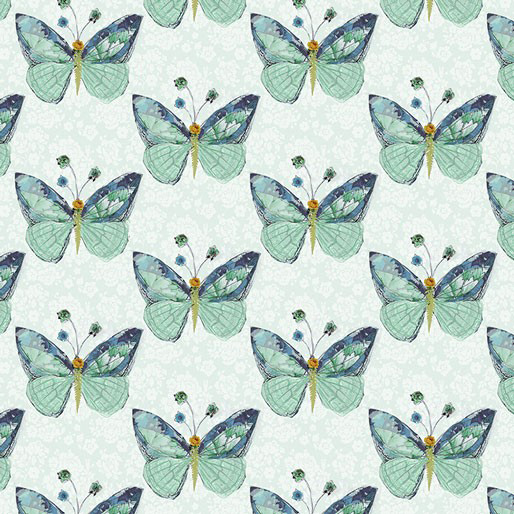 Soul Shine and Daydreams - Butterflies in Light Teal - Click Image to Close