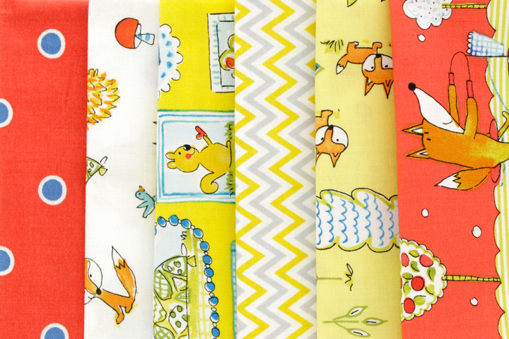 Fox Playground in Red - Fat Quarter Bundle - Click Image to Close