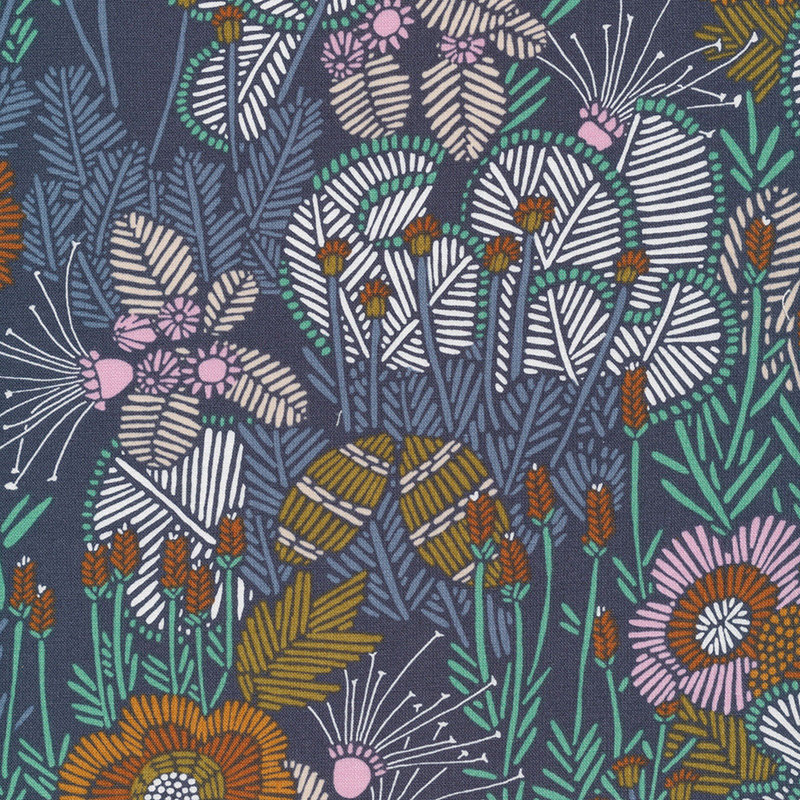 Grasslands - Embroidered Floral - Click Image to Close