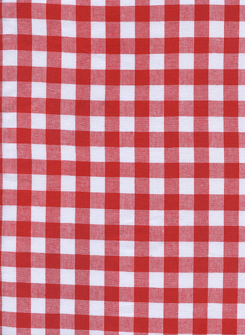 Checkers - Half Inch Gingham in Santa - Click Image to Close
