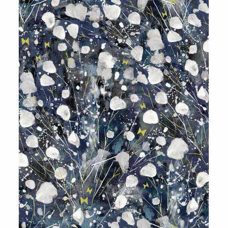 Snow Flowers - Kasumisou in Indigo - Click Image to Close
