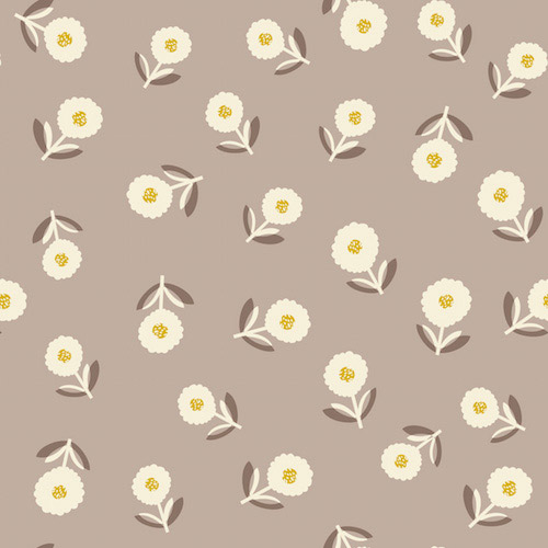Bloom - Scattered Flowers in Taupe - Click Image to Close