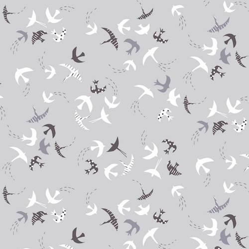 Dashwood Ditsies - Birds in Silver - Click Image to Close