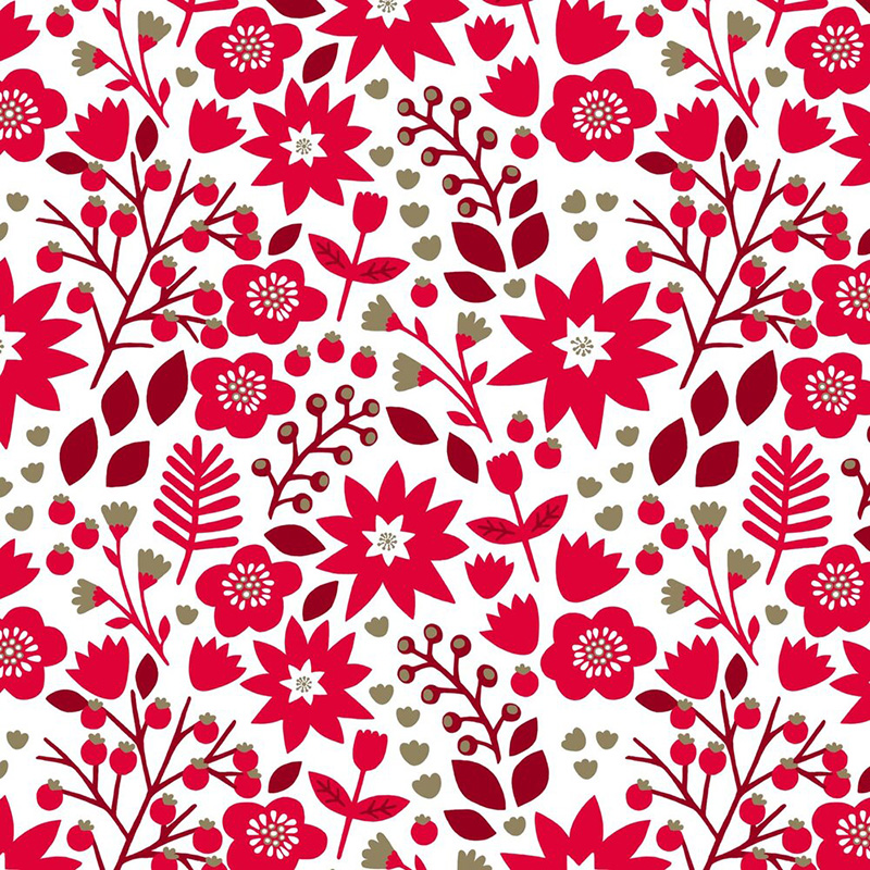 Starlit Hollow - Floral in Red - Click Image to Close