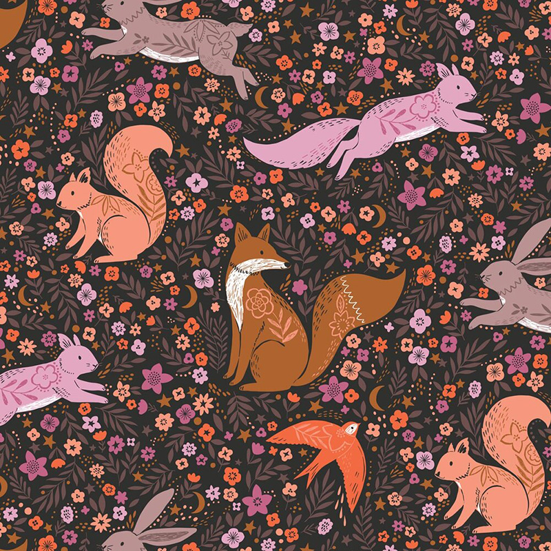Wild - Ditsy Animal Floral - Click Image to Close