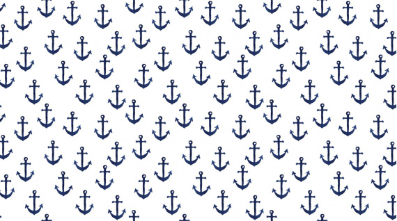High Seas - Anchors in White - Click Image to Close