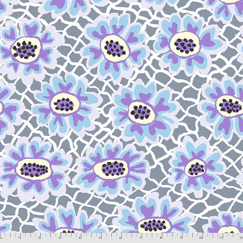 Kaffe Fassett Collective August 2021 - Flower Net in Grey - Click Image to Close