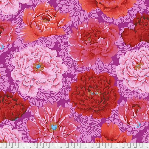 Kaffe Fassett Collective - Brocade Peony in Hot - Click Image to Close