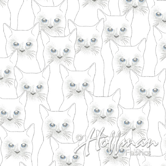 Full Moon - Kittens in White/Silver - Click Image to Close