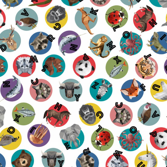 Spectrum Digital Prints - Zoo Animal Alphabet in Multi - Click Image to Close