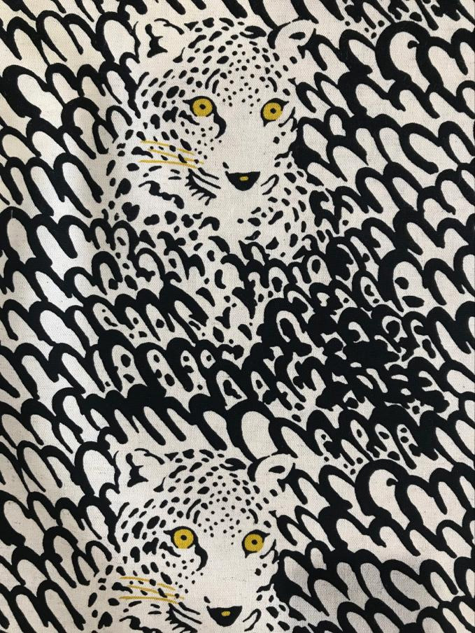 Japanese Fabric - Leopards in Linen/Cotton Blend - Click Image to Close
