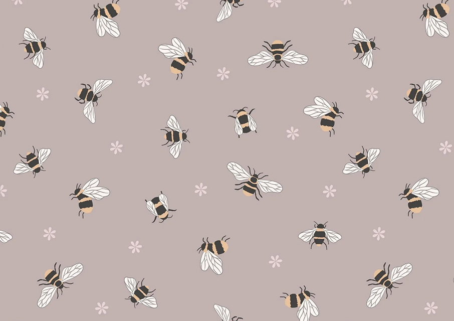 Queen Bee - Bees on Warm Beige - Click Image to Close