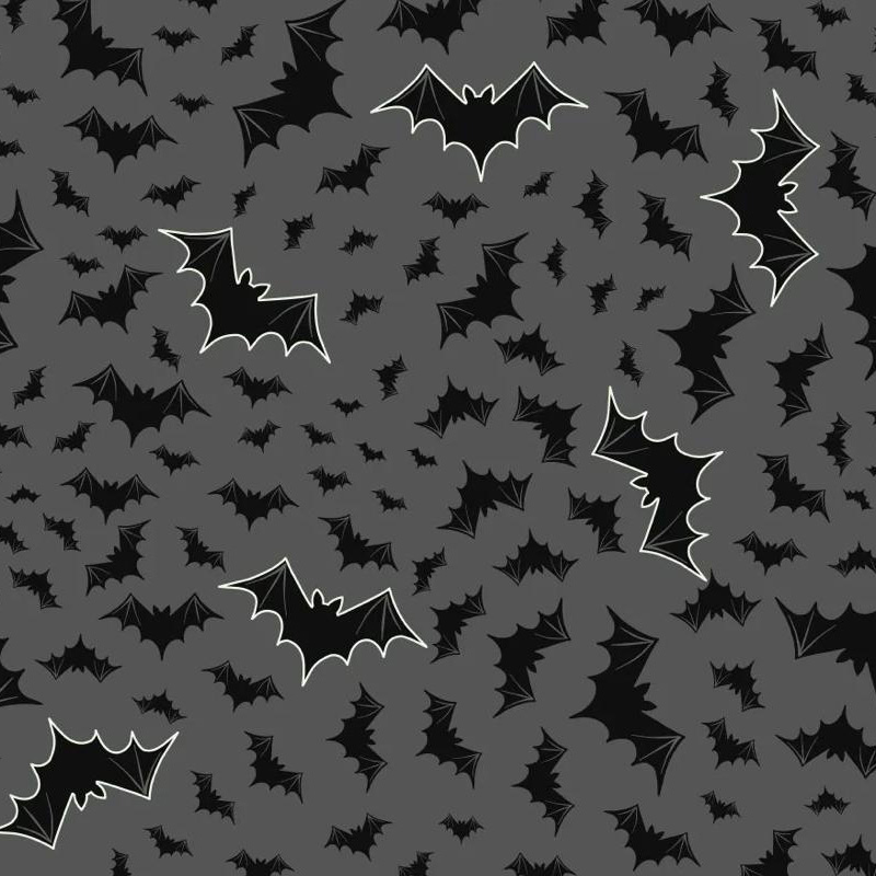 Castle Spooky - Bats in Grey - Click Image to Close